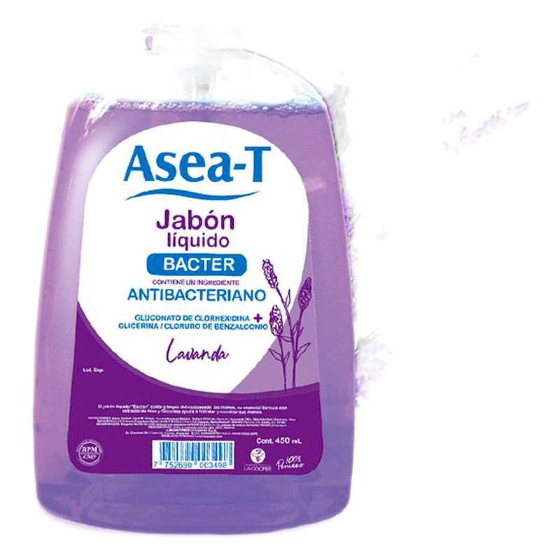 ASEA-T JABON LIQUIDO BACTER LAVANDA 450ML 