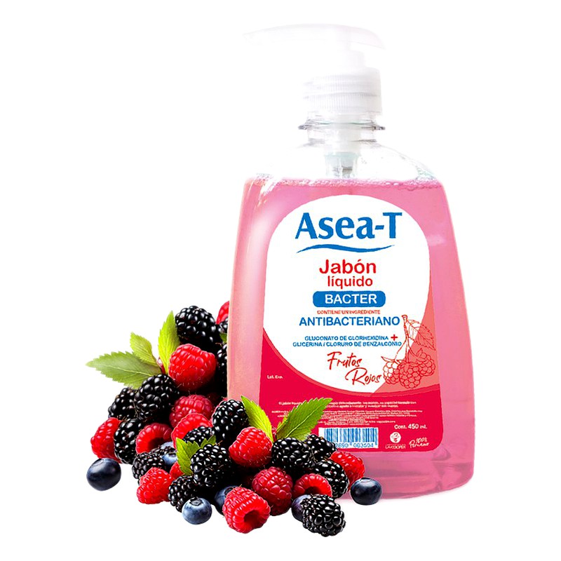 ASEA-T JABON LIQUIDO BACTER FRUTOS ROJOS 450ML LA COOPER 