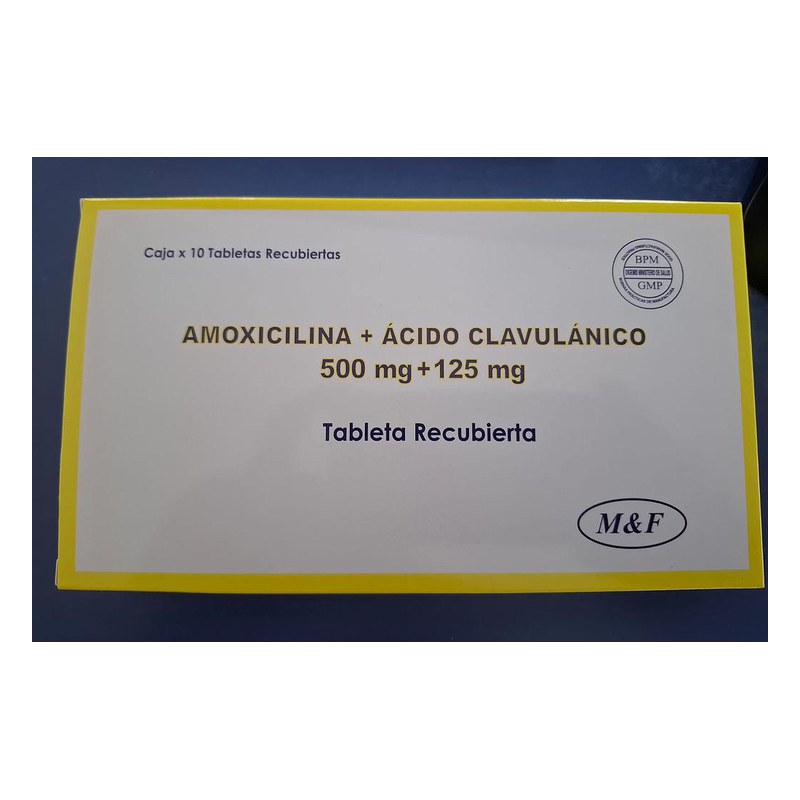 AMOXICILINA + AC. CLAVULANICO  TB REC CAJA X10 MYF